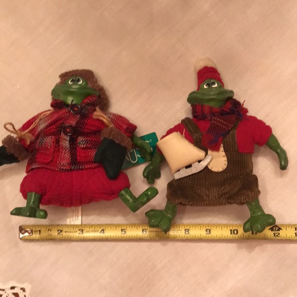 Pair Vintage Russ Christmas Frogs Toads Blade & Yukon Country Folk with Tags - Picture 14 of 16